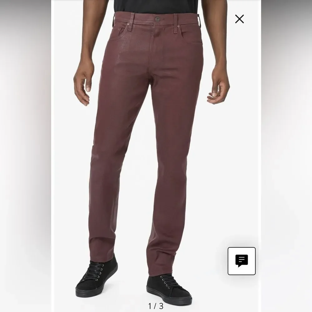 NWT Paige Lennox Sunset Wine Coated Men’s Jeans Sz 28 $219